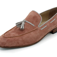 Crafted Leather Classic Genuine Suede Leather Tassel Loafers Dress Shoes - Thumbnail 4