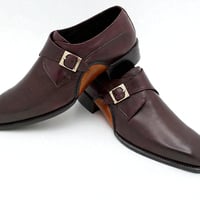 Crafted Leather Classic Monk Strap Opanka Construction Dress Shoes - Thumbnail 1