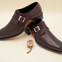 Crafted Leather Classic Monk Strap Opanka Construction Dress Shoes - Thumbnail 3