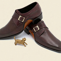 Crafted Leather Classic Monk Strap Opanka Construction Dress Shoes - Thumbnail 4