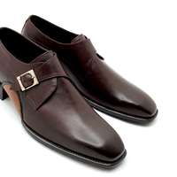 Crafted Leather Classic Monk Strap Opanka Construction Dress Shoes - Thumbnail 6