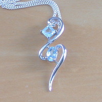 Sterling Silver Blue Topaz Pendant & 18" Silver Chain/Sterling Silver Topaz Necklace/Topaz Jewellery/Topaz Jewelry/November Birthstone/UK - Thumbnail 6