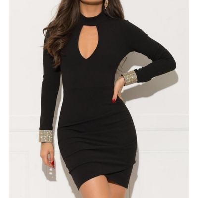 Design Sexy V-Neck Black Dress