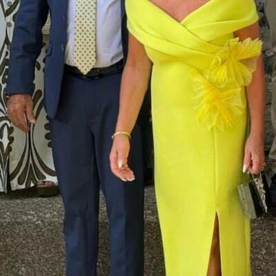 Yellow mermaid mother of the bride/ groom dresses formal evening dress