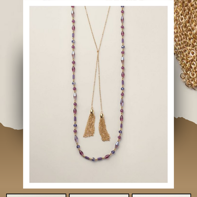 Purple twilight tassel necklace - Thumbnail 5