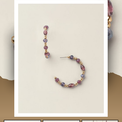 Purple twilight hoop earrings - Thumbnail 5