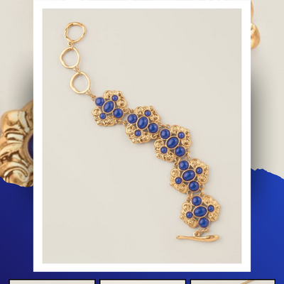 Royal blue crown statement bracelet - Thumbnail 5