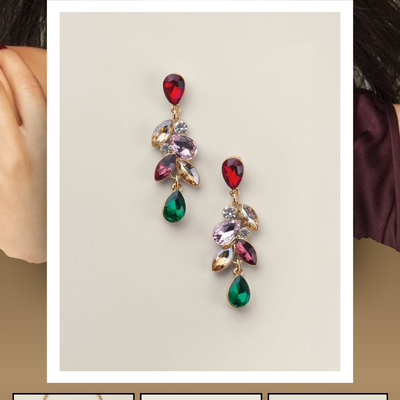 Autumn crystal fallscape earrings - Thumbnail 5