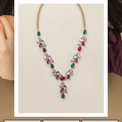 Autumn crystal fallscape necklace - Thumbnail 4