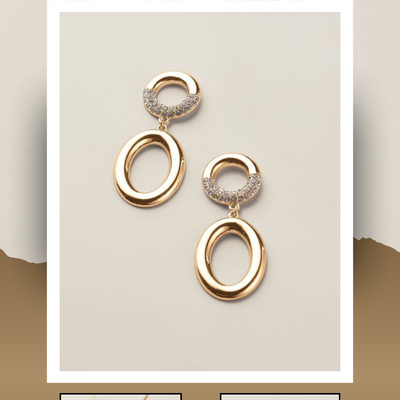 Oval orbit drop earrings - Thumbnail 5