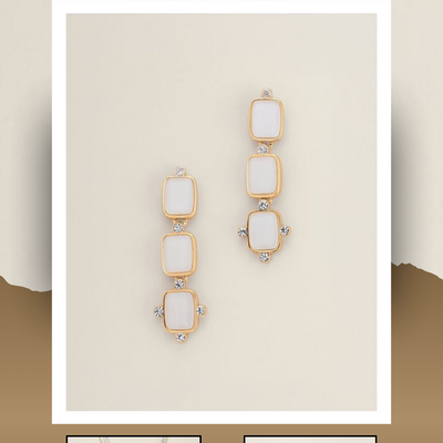 Golden glow pearly drop earrings - Thumbnail 4