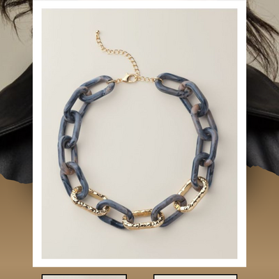 Modern marbled link necklace - Thumbnail 5