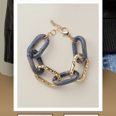 Modern marbled link bracelet - Thumbnail 5