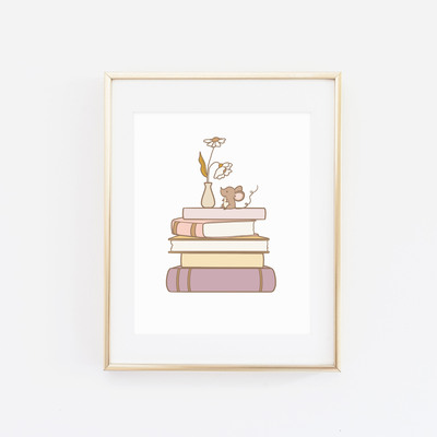 Bookish mouse print - Thumbnail 1