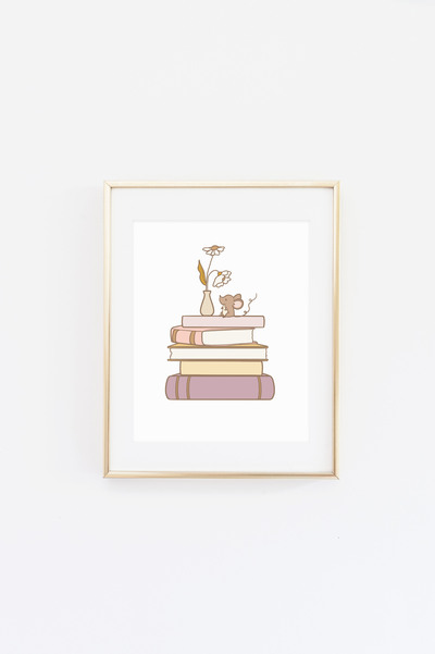 Bookish Mouse Print