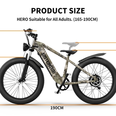 52v all-terrain e-bike  26x4.0 fat tire electric bike 20 ah extended-range battery & hydraulic disc brakes