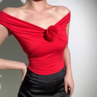 Casual vest with patchwork decorative chest fabric flowers - Thumbnail 8