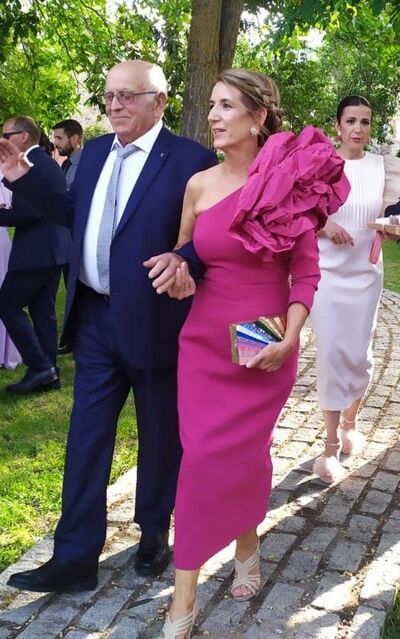 Hot Pink Fuchsia Sheath Satin One Shoulder Tea-length Prom Dress Evening Formal Gown Sexy Birthday Party Gown