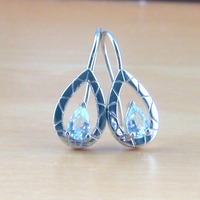 BOXED GIFT BOX/Sterling Silver Blue Topaz Teardrop Pendant & Chain/Blue Topaz Necklace/Topaz Jewellery/Topaz JewelryTopaz Earrings/UK - Thumbnail 4