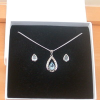 BOXED GIFT BOX/Sterling Silver Blue Topaz Teardrop Pendant & Chain/Blue Topaz Necklace/Topaz Jewellery/Topaz JewelryTopaz Earrings/UK - Thumbnail 9