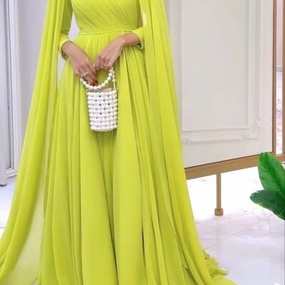 Elegant sheath with shawl prom dress evening formal dress birthday party gown - Thumbnail 1