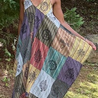 Boho Harmony Patchwork Dress - Thumbnail 1