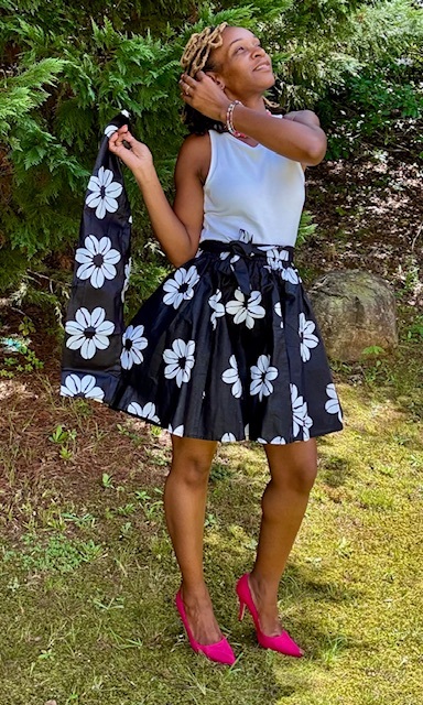 Blooming Contrast Skirt Set