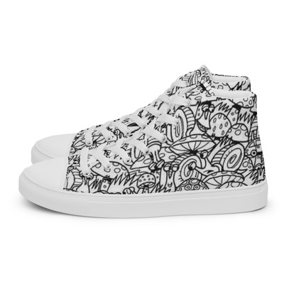 Mushrooms womens high top canvas shoes