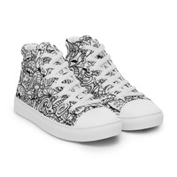 Mushrooms Womens high top canvas shoes - Thumbnail 8