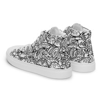 Mushrooms Mens high top canvas shoes - Thumbnail 2