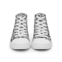 Mushrooms Mens high top canvas shoes - Thumbnail 4