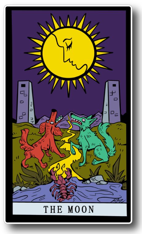 The Moon Tarot 4" glossy sticker