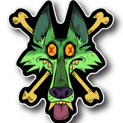 Dead coyote 3" sticker