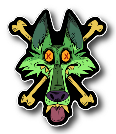 Dead Coyote 3" sticker