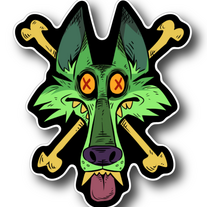 Dead Coyote 3" sticker