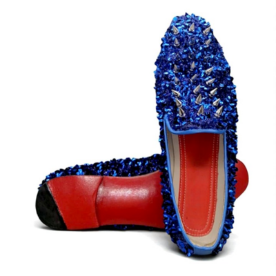 Crafted Leather Classic Men Custom Made STUDDED Wedding Loafers Dress Shoes