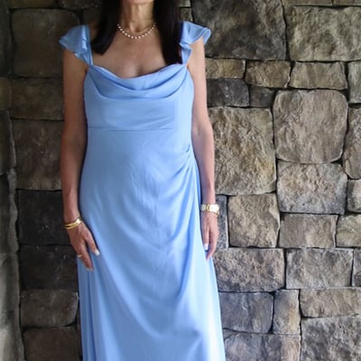 Simple blue mother of the bride/ groom dresses formal evening dress