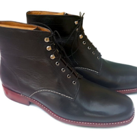 Crafted Leather Classic Men Black Leather Ankle High Lace up Dress Boot - Thumbnail 2