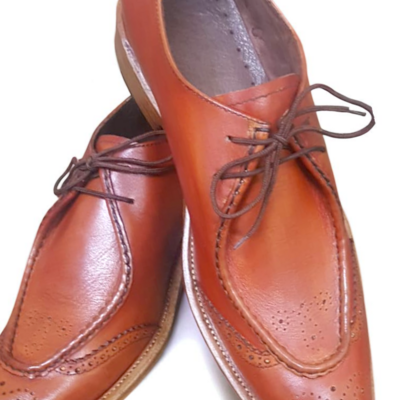 Crafted leather classic brown leather oxford dress shoes - Thumbnail 2