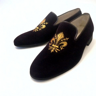 Crafted leather classic black velvet loafers dress shoes - Thumbnail 3