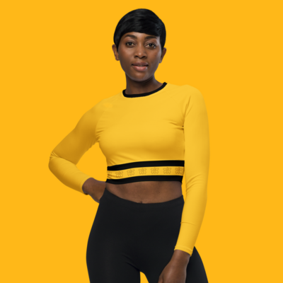 Golden butterfly crop top