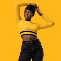 Golden Butterfly Crop Top - Thumbnail 1