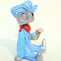 Train Conductor Robot Resin Art Toy Figure - Thumbnail 2