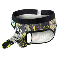 3PK multi-design Men's sexy underwear modal youth elephant tube physiological briefs L450 - Thumbnail 2