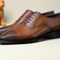 Crafted Leather Classic Men Brown Leather Dress Shoes - Thumbnail 2