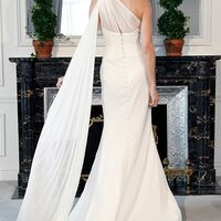 Simple Wedding Dress, One Shoulder Bridal Dress Bridal Gown - Thumbnail 1