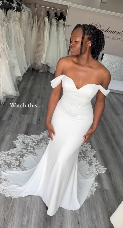 Mermaid Wedding Dress, Simple Lace Bridal Dress Bridal Gown