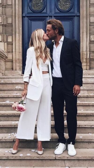 Elegant Wedding Jumpsuit, 3 Pieces Bridal Jumpsuit Bridal Jumpsuit