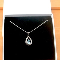 BOXED GIFT/Sterling Silver Blue Topaz Teardrop Pendant & Chain/Blue Topaz Necklace/Topaz Jewellery/Topaz Jewelry/November Birthstone/UK - Thumbnail 7