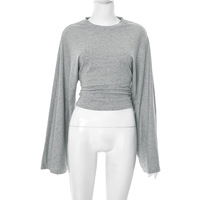 Simple and versatile long-sleeved solid color waist T-shirt - Thumbnail 4